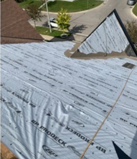 Roofing underlayments installed on a roof