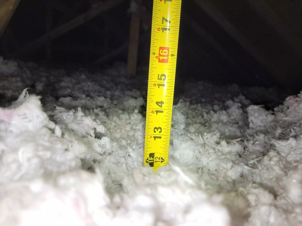 Low amount of attic insulation in a home