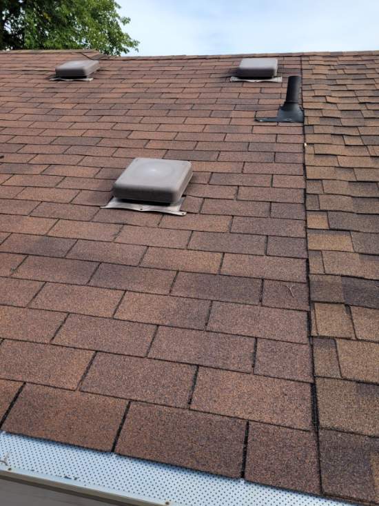 Incorrect roof exhaust vent on a house