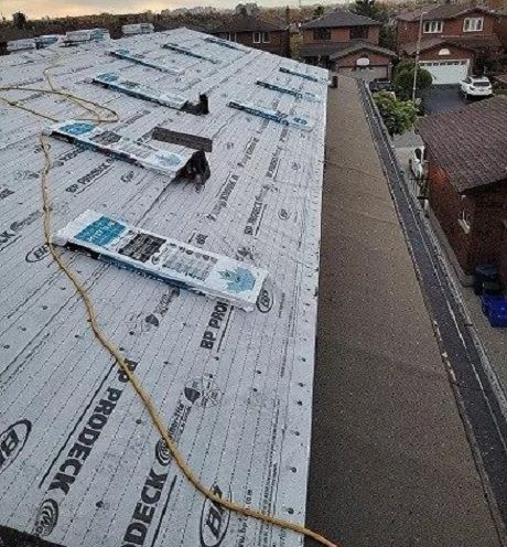 Ice and water shield and synthetic underlayment installed on a roof